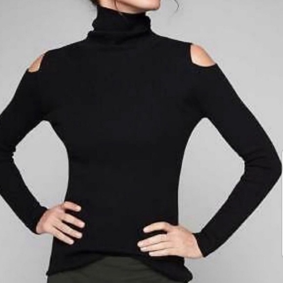 Athleta Cold Shoulder Turtleneck Sweater - Picture 1 of 9